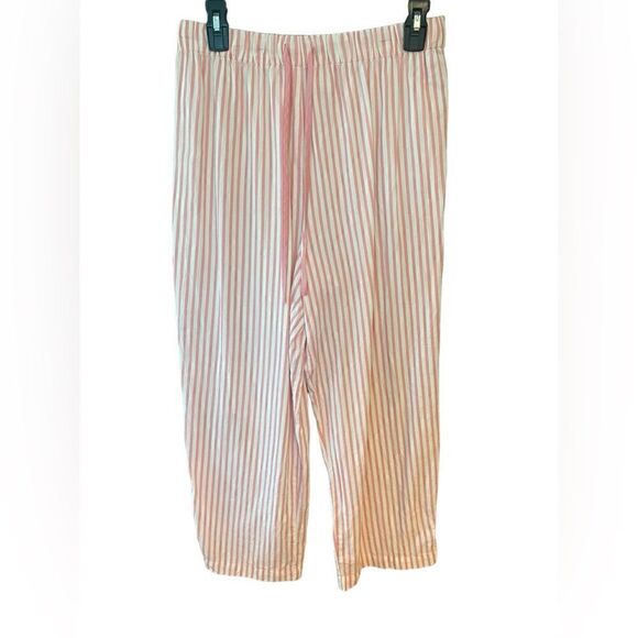 Cabernet Sz M Pink White Solid Stripe Pattern 2-Pièce Comfy Soft Cotton Pajamas - Picture 4 of 6